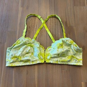 Savage X Fenty Floral Lace Bralette in Bright Yellow